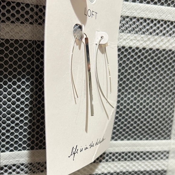 LOFT Sleek Silver Drop Earrings - Picture 5 of 6